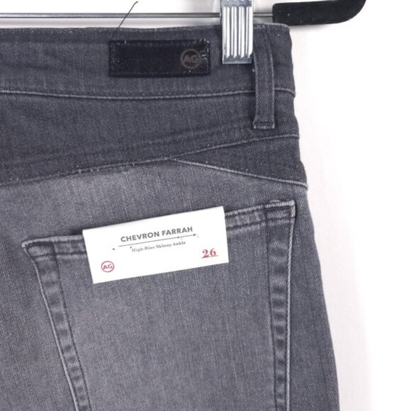 NWT AG ADRIANO GOLDSCHMIED CHEVRON‎ FARRAH High Rise Skinny Ankle Jeans Size 26 - Picture 11 of 14